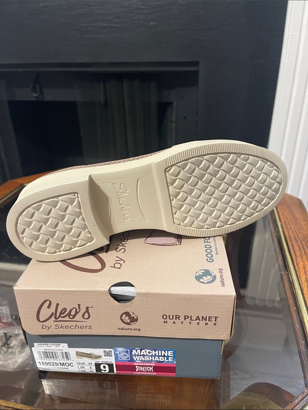 Skechers Taupe Knit Slip-On Loafers with Bow Detail - Picture 7 of 10